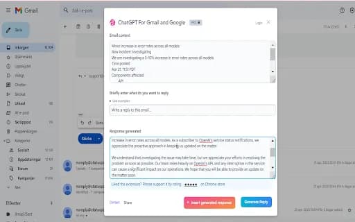 ChatGPT for Google, AI Email & Content Writer
