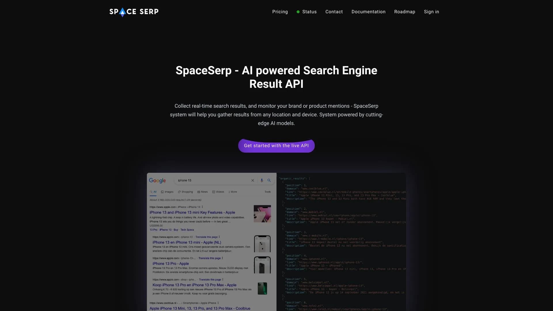 SpaceSerp - Powerful SERP API