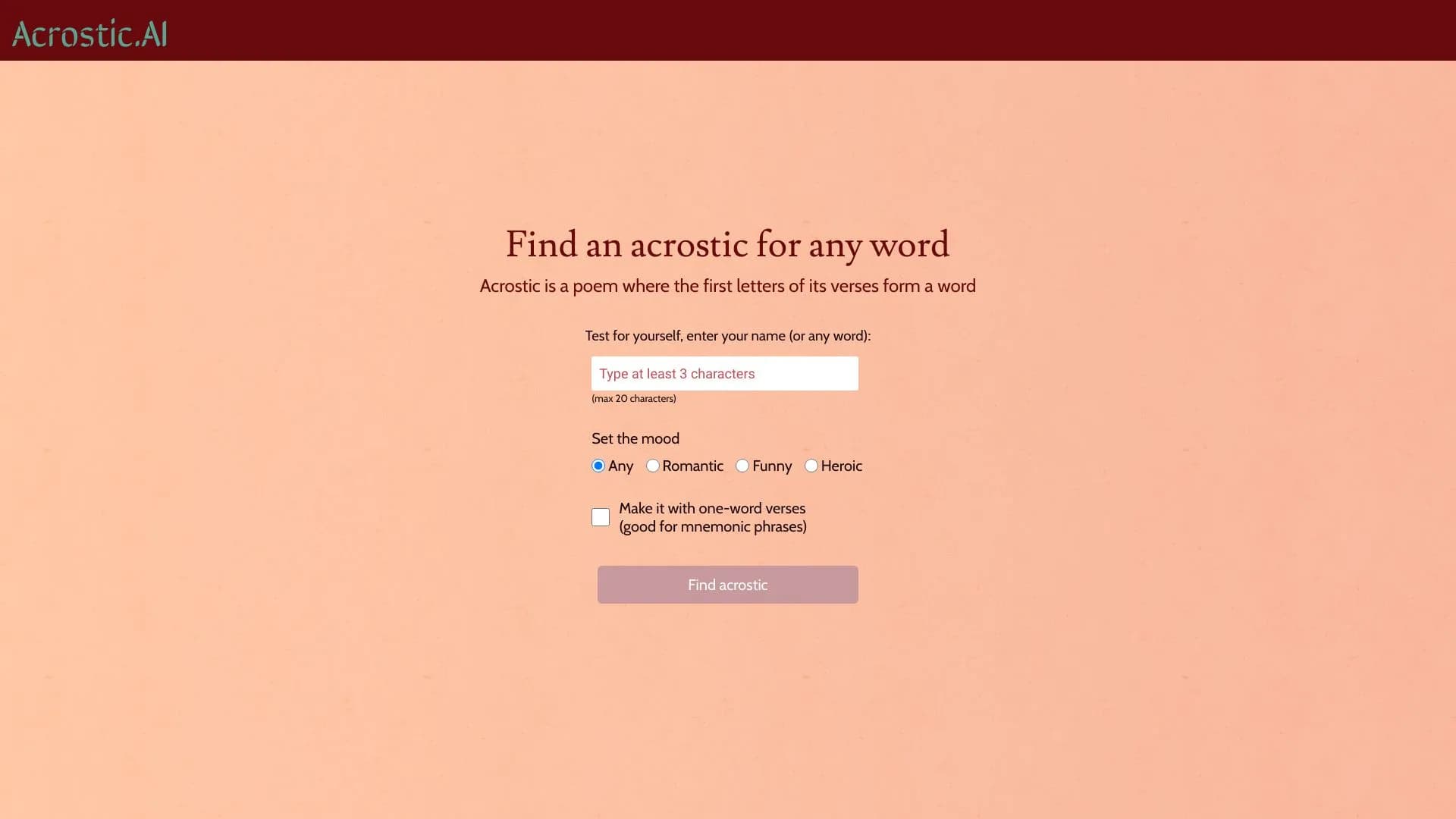 Acrostic AI