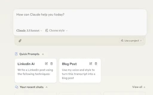 Claude Quick Prompts