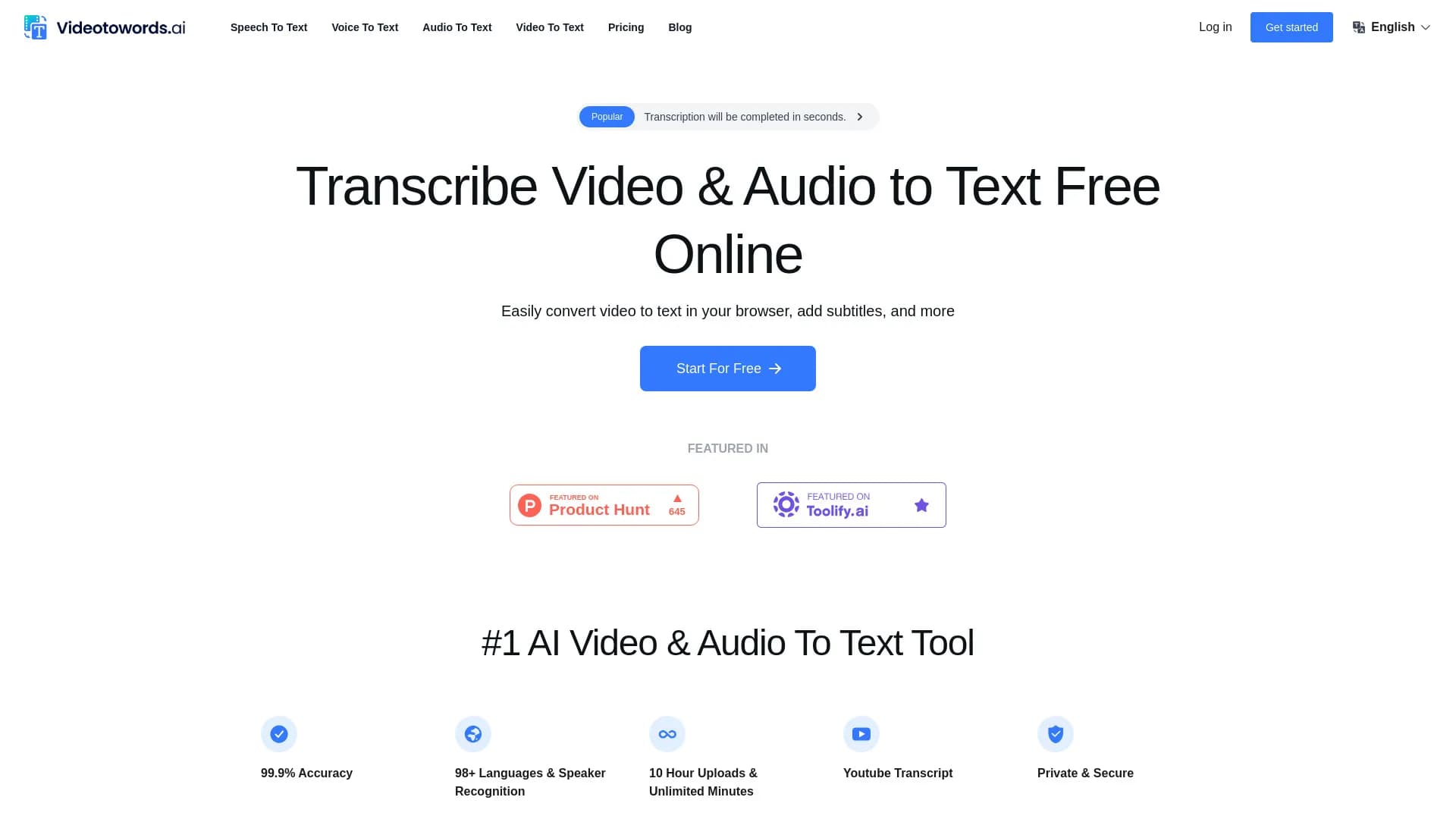 Transcribe Video & Audio to Text Free Online